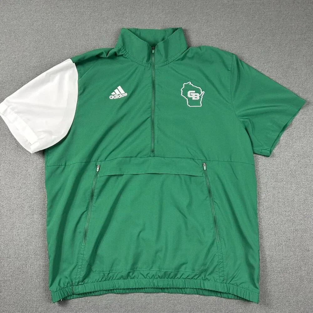 Adidas University of Wisconsin Green Bay Shirt Mens Large Warm Up Aero Ready Zip